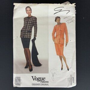Vogue 2537 Genny Jacket Skirt Shawl 6 8 10 Sewing Pattern 1990 UNCUT